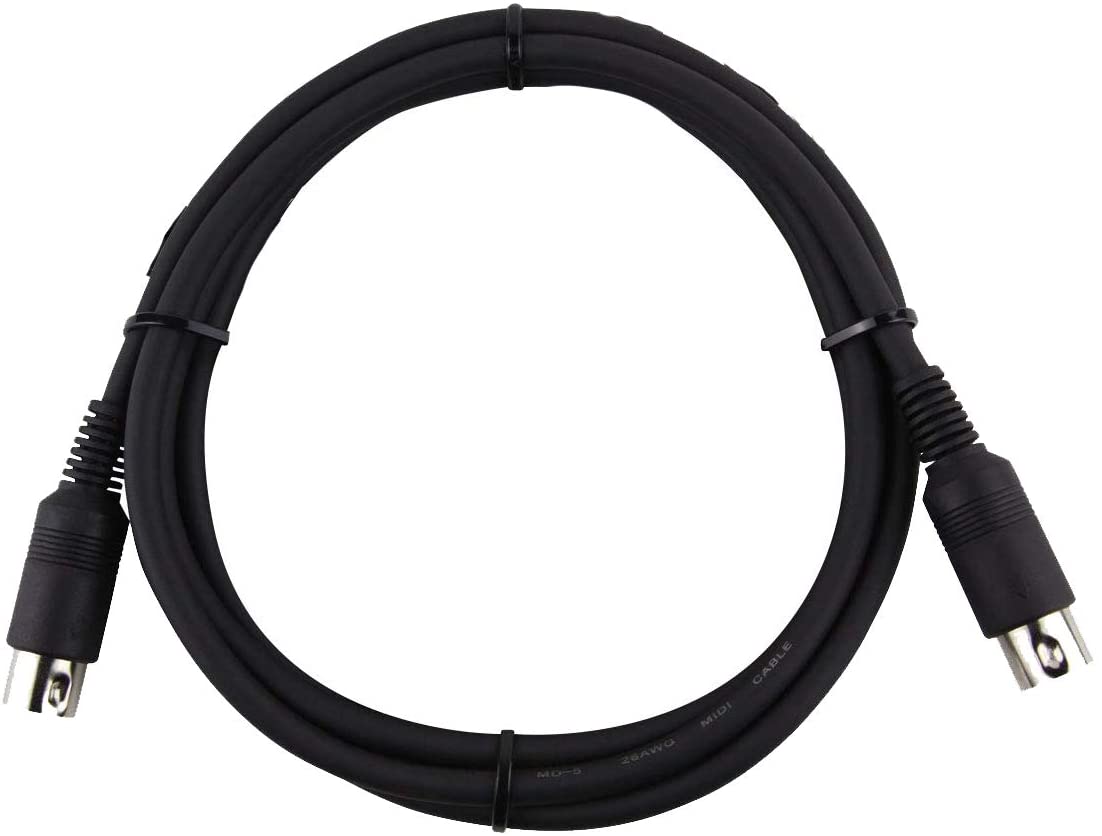 Senor Cables 6ft MIDI Cable with Heavy Duty Molded 5 pin Midi connectors and Built in Strain Relief - Single Pack