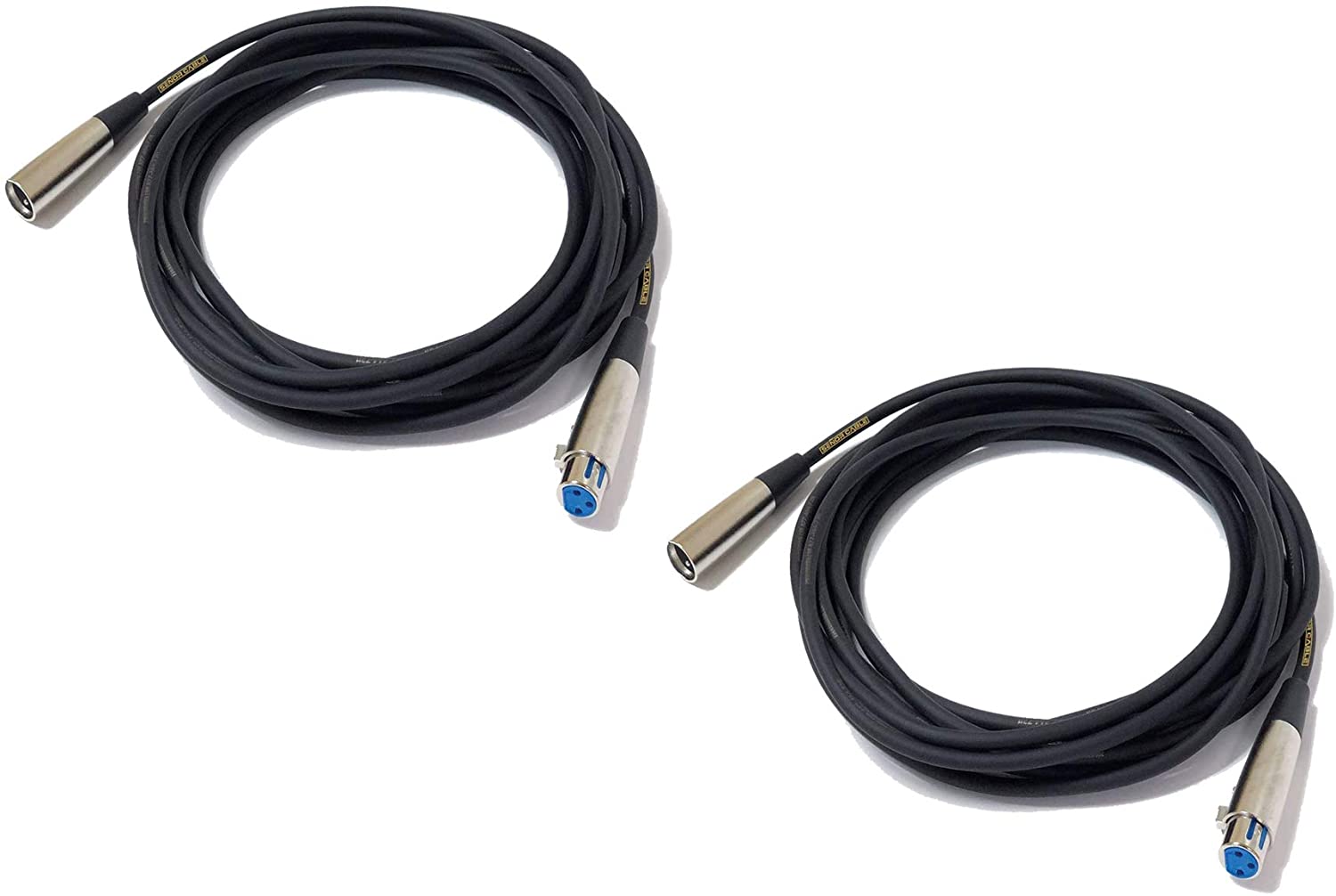 Senor Cable 20 Foot XLR Male to XLR Female XLR Microphone Cable | Microphone Cord Professional Audio Wire for Studio Recording and Live Sound - Senor Mic Cable - 2 Pack