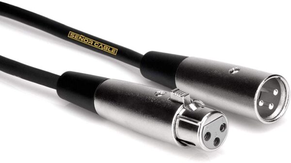 Senor Cable 20 Foot XLR Male to XLR Female Microphone Cable | Microphone Cord XLR Microphone Cable Wire for Studio Recording and Live Sound - Senor Mic Cable - Single Black - Image 2